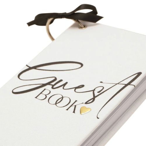 Amore Single Ring Bound Linen Guest Book