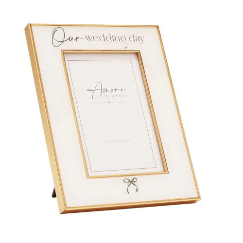 Amore Bow Frame 'Our Wedding Day' 4" x 6"