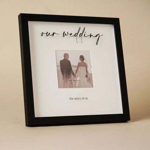 Amore Black Wide Frame 'Our Wedding' 4" x 4"