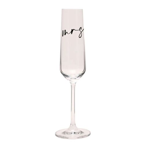 Amore Champagne Flute Black Words - Mrs