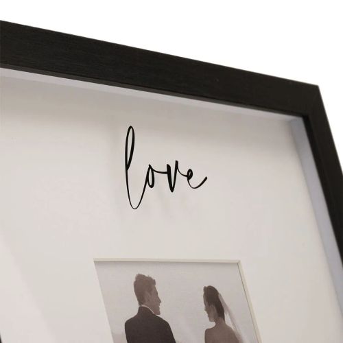 Amore Black Wide Frame 'Love' 4" x 4"