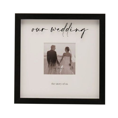 Amore Black Wide Frame 'Our Wedding' 4" x 4"