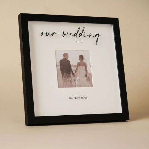 Amore Black Wide Frame 'Our Wedding' 4" x 4"